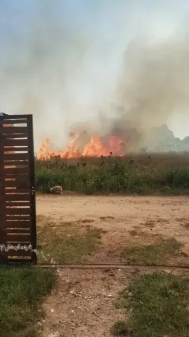 Alarmante incendio en el Barrio Laguna Soto.