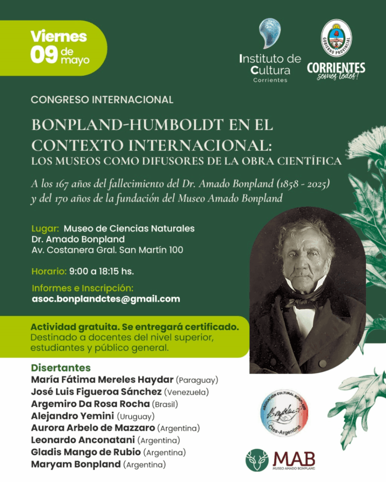 La Semana Bonplandiana cerrará con un Congreso Internacional sobre el naturalista