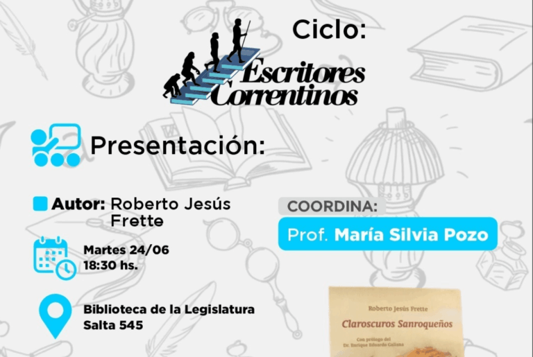 Se presentará Claroscuros sanroqueños en el ciclo Escritores correntinos