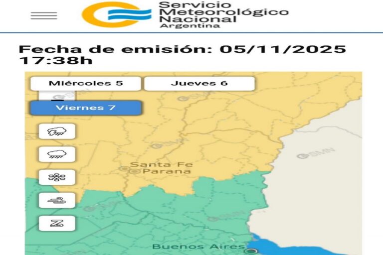 Alerta amarilla por lluvia y tormentas para este viernes