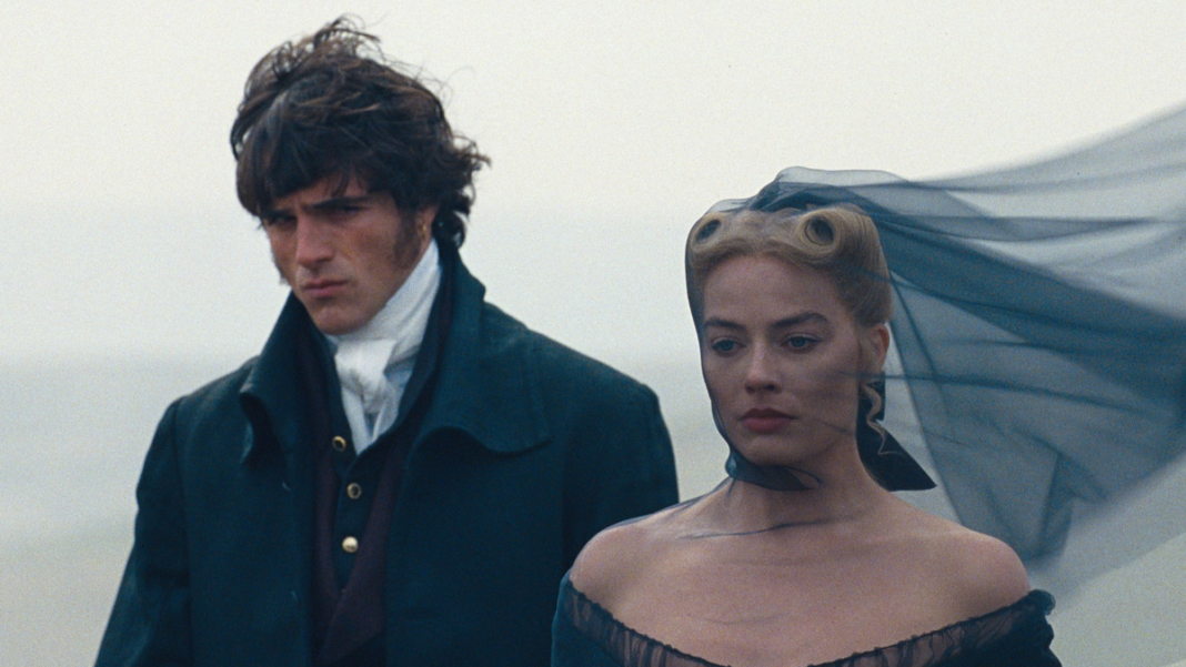 Póster de la película Cumbres Borrascosas con Margot Robbie y Jacob Elordi